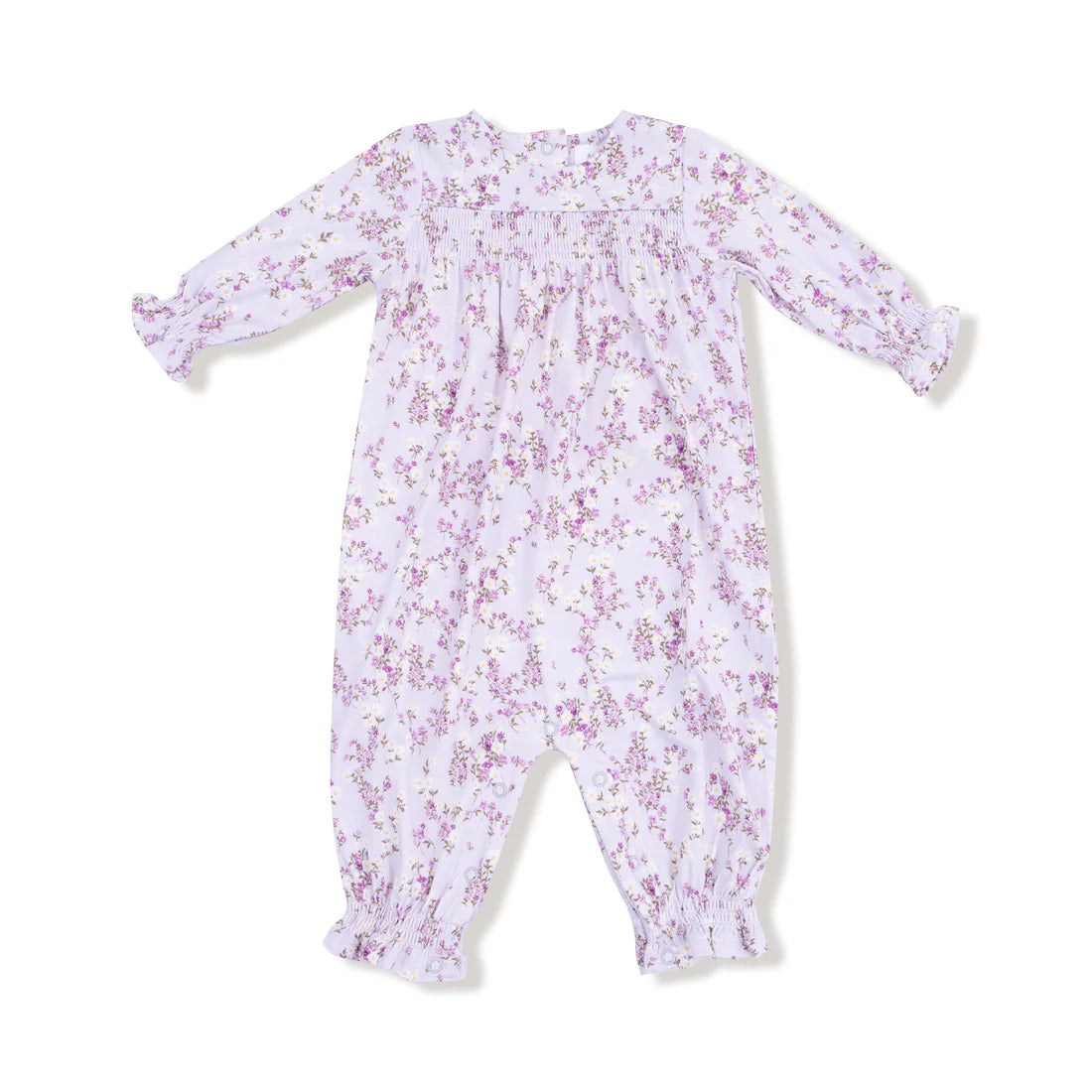 Angel Dear Smocked Long Sleeve Romper II Sweet Dream Florals