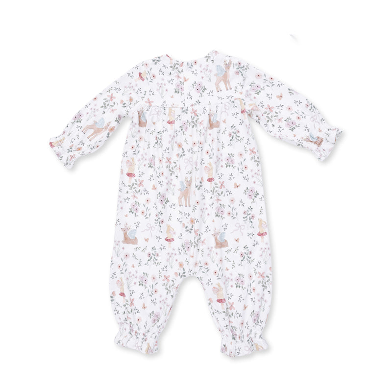 Angel Dear Enchanted Woodland Smocked Long Sleeve Romper