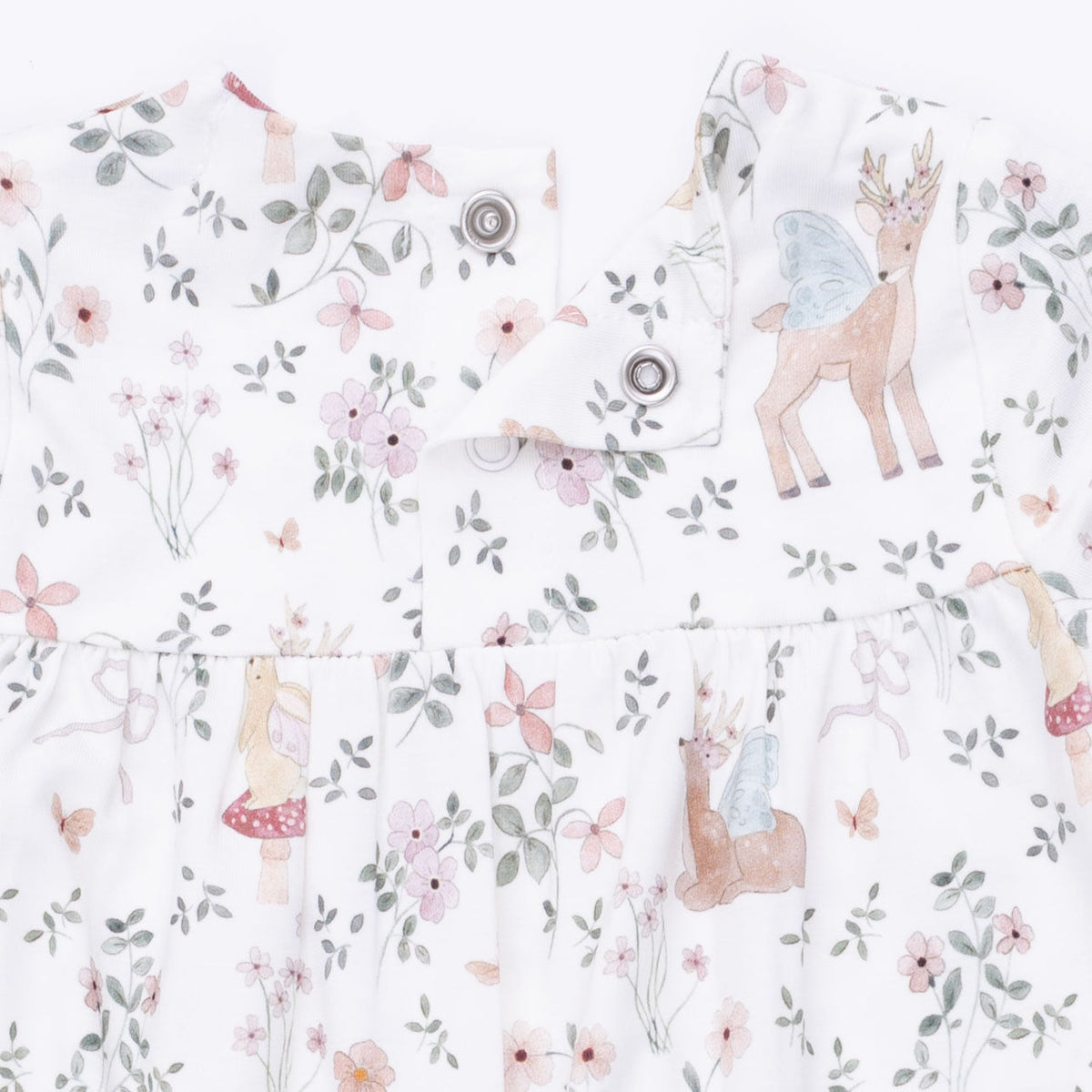 Angel Dear Enchanted Woodland Smocked Long Sleeve Romper