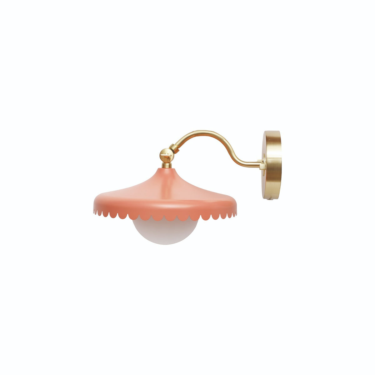 Hazel Mazel Brass Wall Sconce w/ Opal Glass Shade
