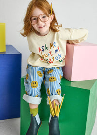 Alice & Wonder - Striped Denim Smiley Pant
