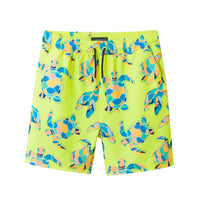 Andy & Evan - Kids (4-7 Years) Comfort-Stretch Lined Swim Trunks | Neon Turtle
