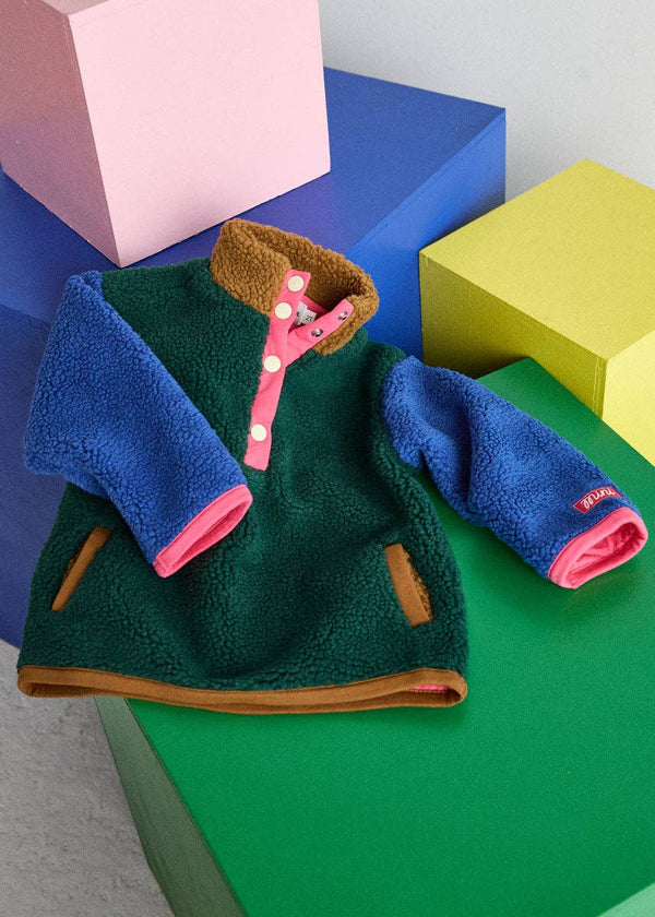 Alice & Wonder - Color Block Fleece Pullover - Pink
