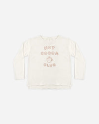 Rylee + Cru Raw Edge Long Sleeve Tee Hot Cocoa