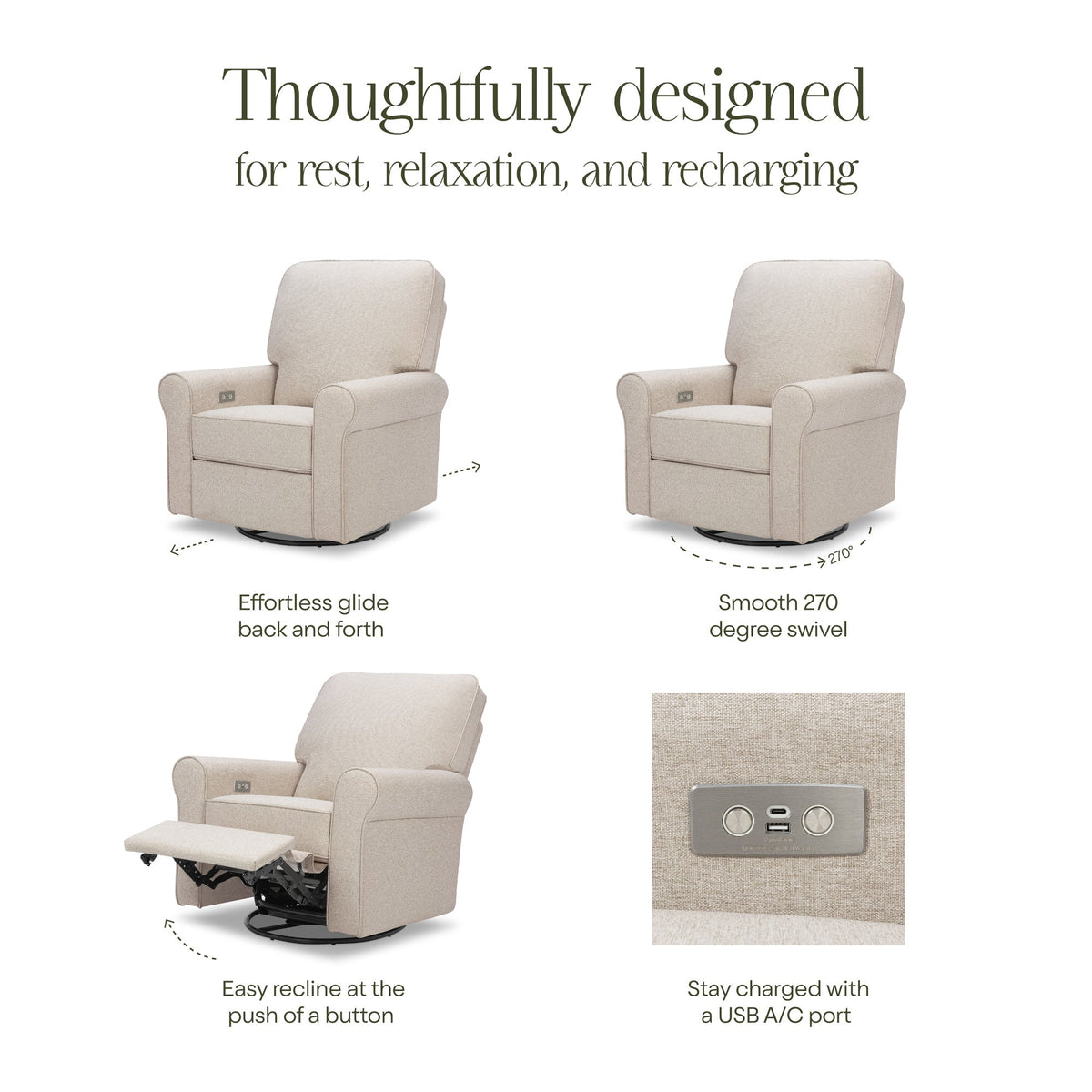 Monogram by Namesake Monroe Power Recliner & Swivel Glider