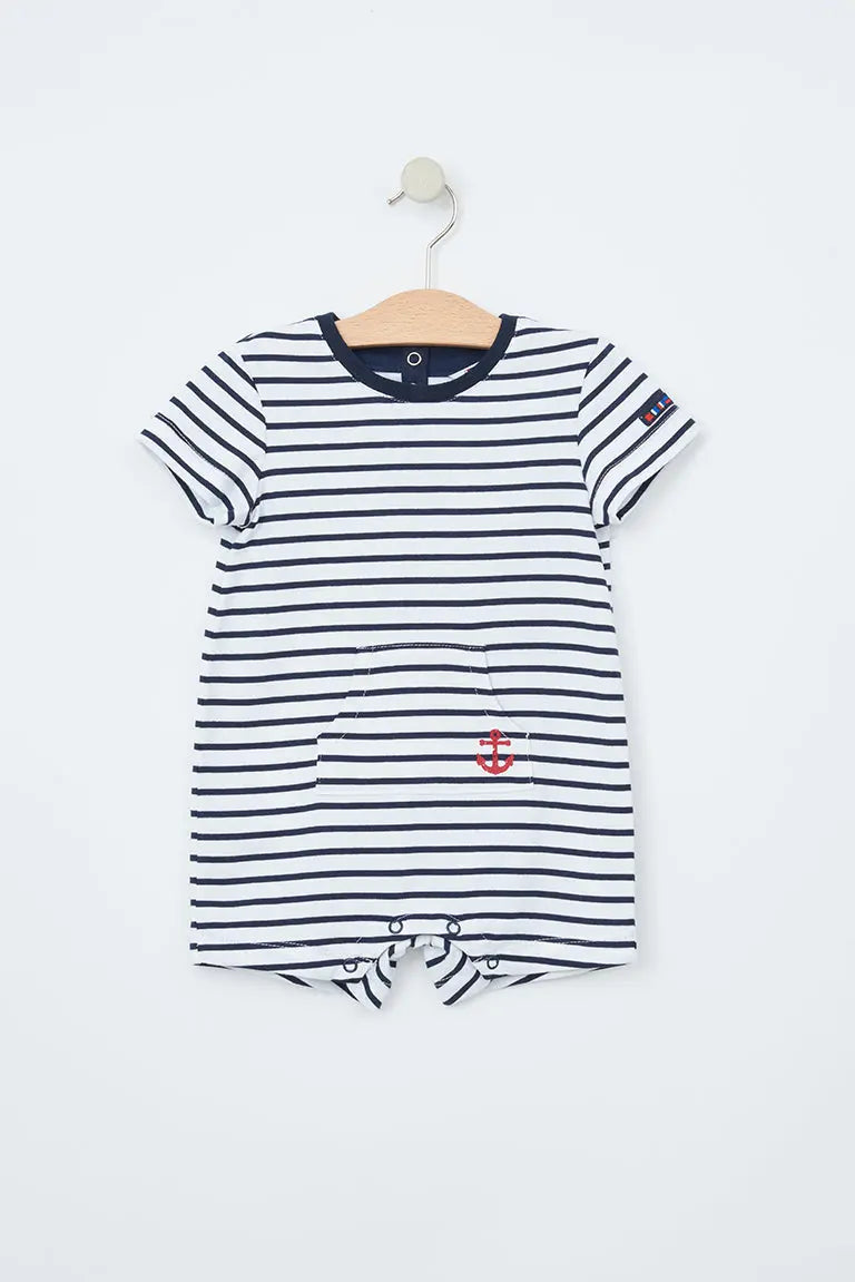 Batela Baby’s nautical stripe bodysuit