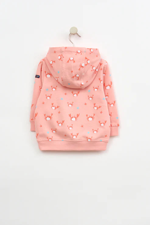 Batela Printed Baby Sweatshirt Jacket- Crab