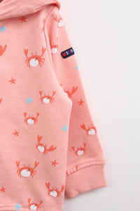 Batela Printed Baby Sweatshirt Jacket- Crab