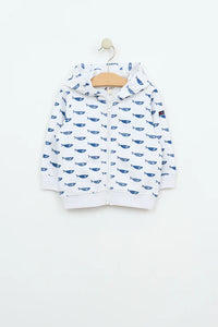 Batela Printed Baby Sweatshirt Jacket- Fish and Fish