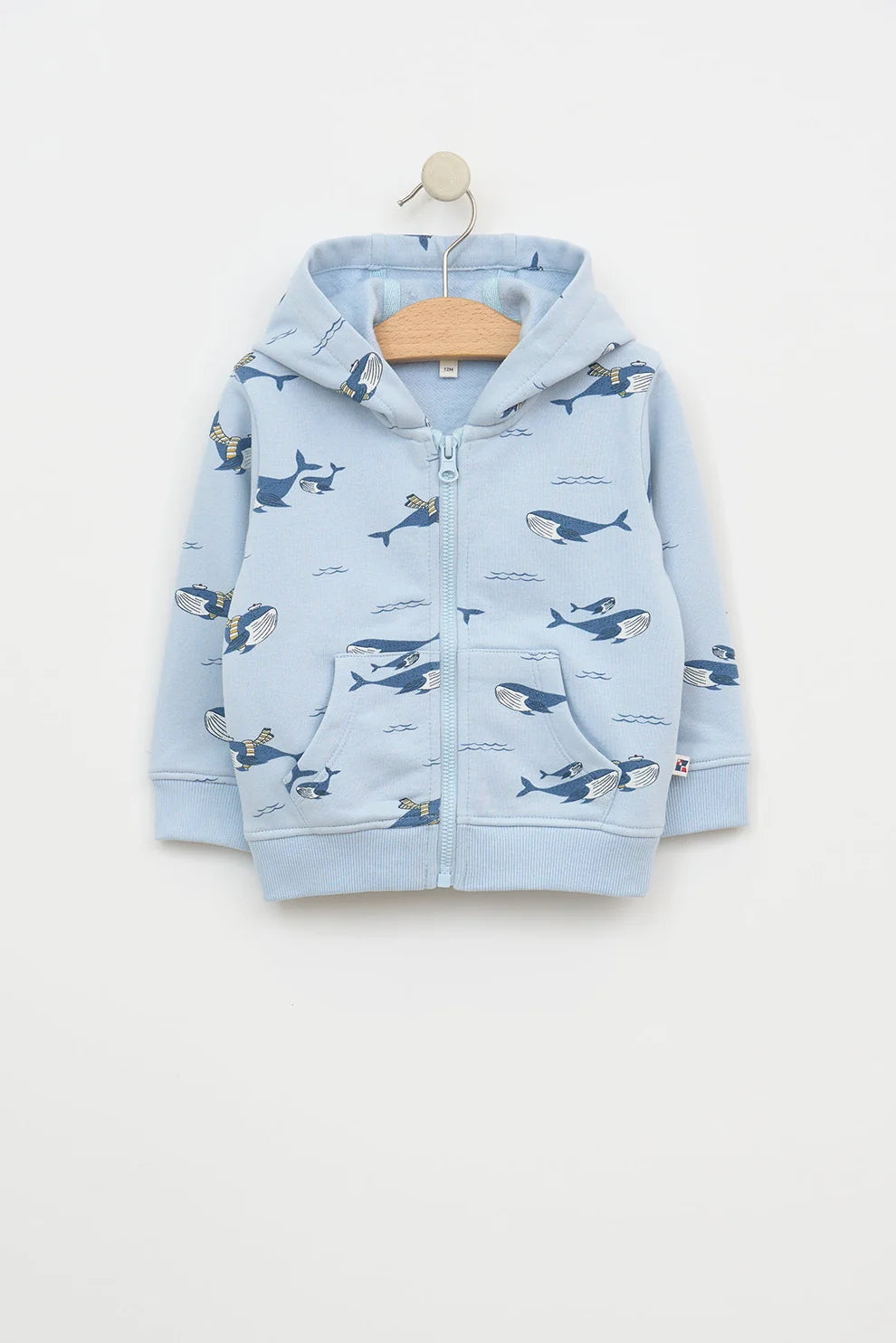 Batela Whale Printed Zip-up Sweatshirt