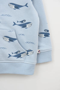 Batela Whale Printed Zip-up Sweatshirt