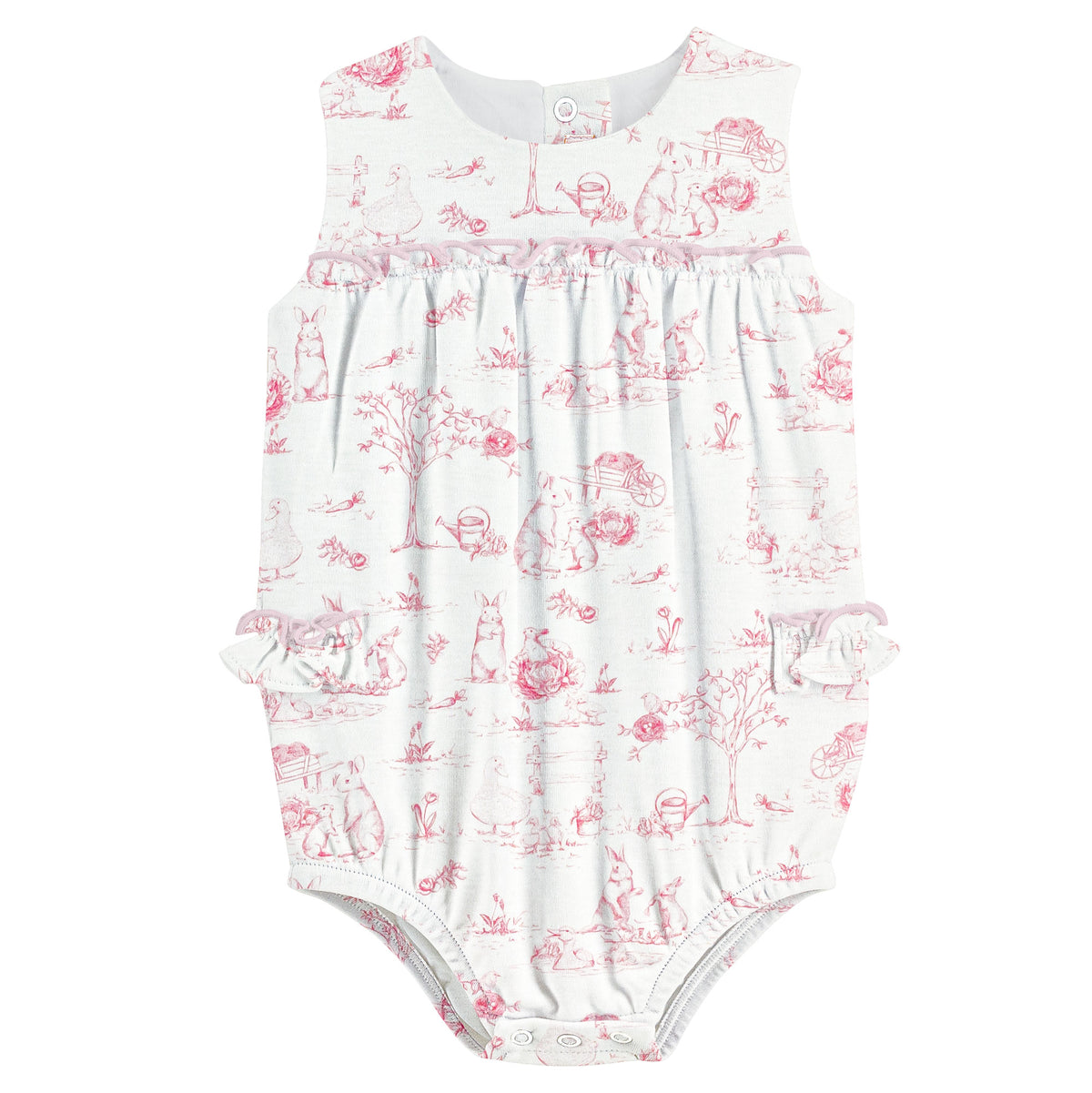 Baby Club Chic Pink Toile Bunnies Printed Bubble