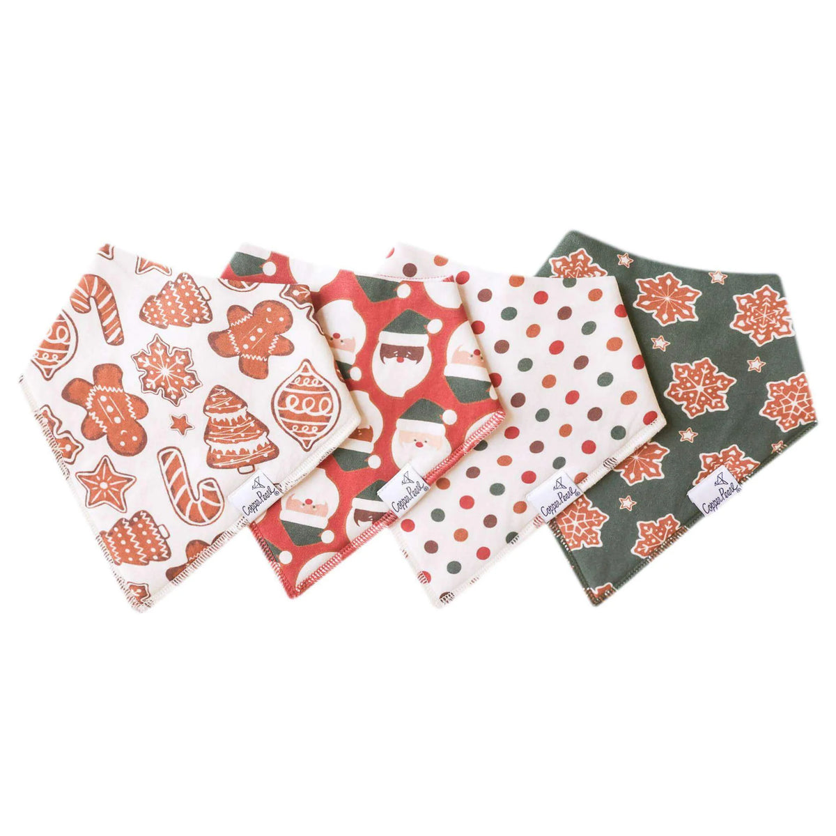 Copper Pearl Bandana Bib Set- Gingerbread