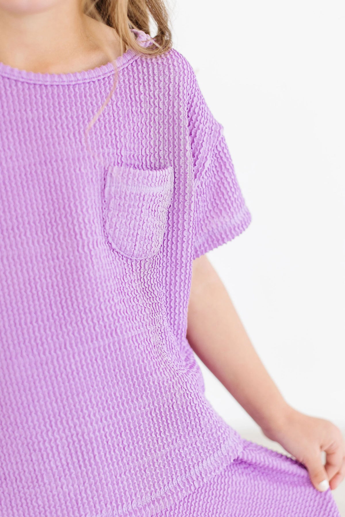 Mila & Rose Lilac Scrunchy Pocket Tee