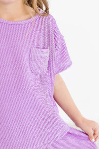 Mila & Rose Lilac Scrunchy Pocket Tee