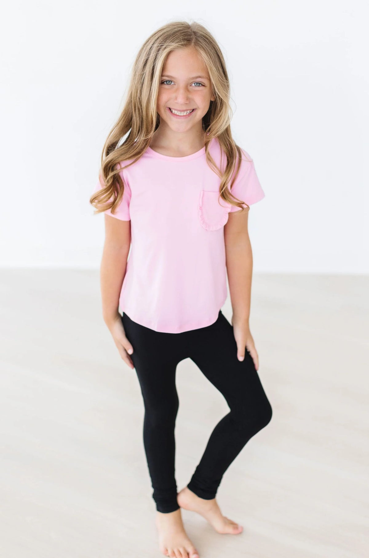 Mila & Rose Bubble Gum Pink Ruffle Pocket Tee