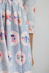 Mila & Rose Butterfly Effect 3/4 Sleeve Pocket Twirl Dress