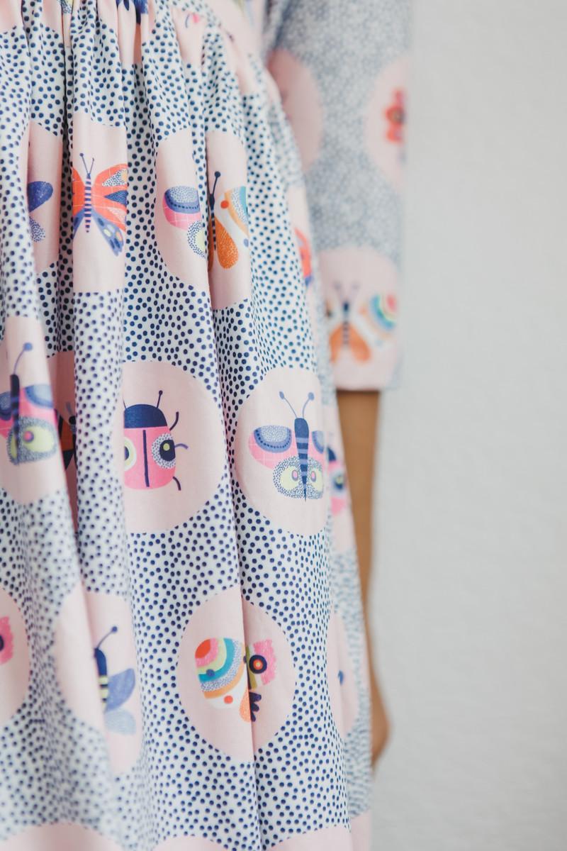 Mila & Rose Butterfly Effect 3/4 Sleeve Pocket Twirl Dress