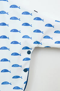 Batela - Baby Raincoat with Cotton Lining - Blue Fish