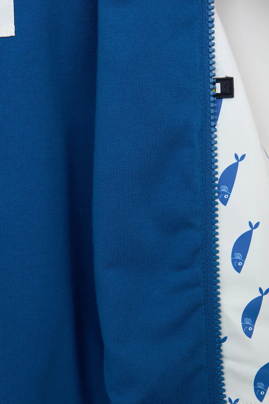 Batela - Baby Raincoat with Cotton Lining - Blue Fish