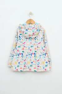 Batela Raincoat - white with Undersea Print