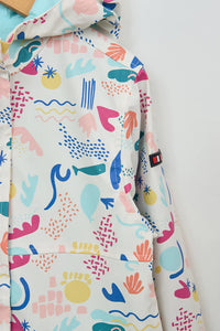 Batela Raincoat - white with Undersea Print
