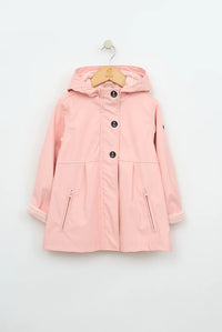 Batela Girls Raincoat with Anchor Buttons- Peach
