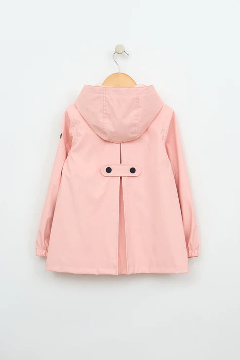 Batela Girls Raincoat with Anchor Buttons- Peach