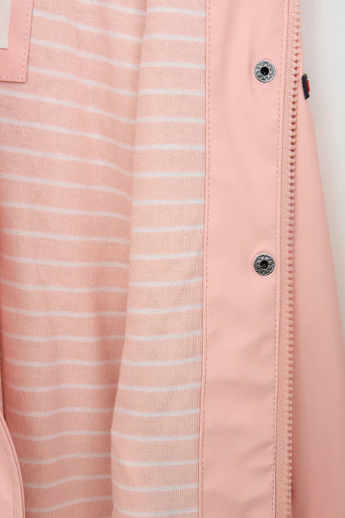 Batela Girls Raincoat with Anchor Buttons- Peach
