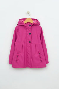 Batela Girls Raincoat with Anchor Buttons - Pink
