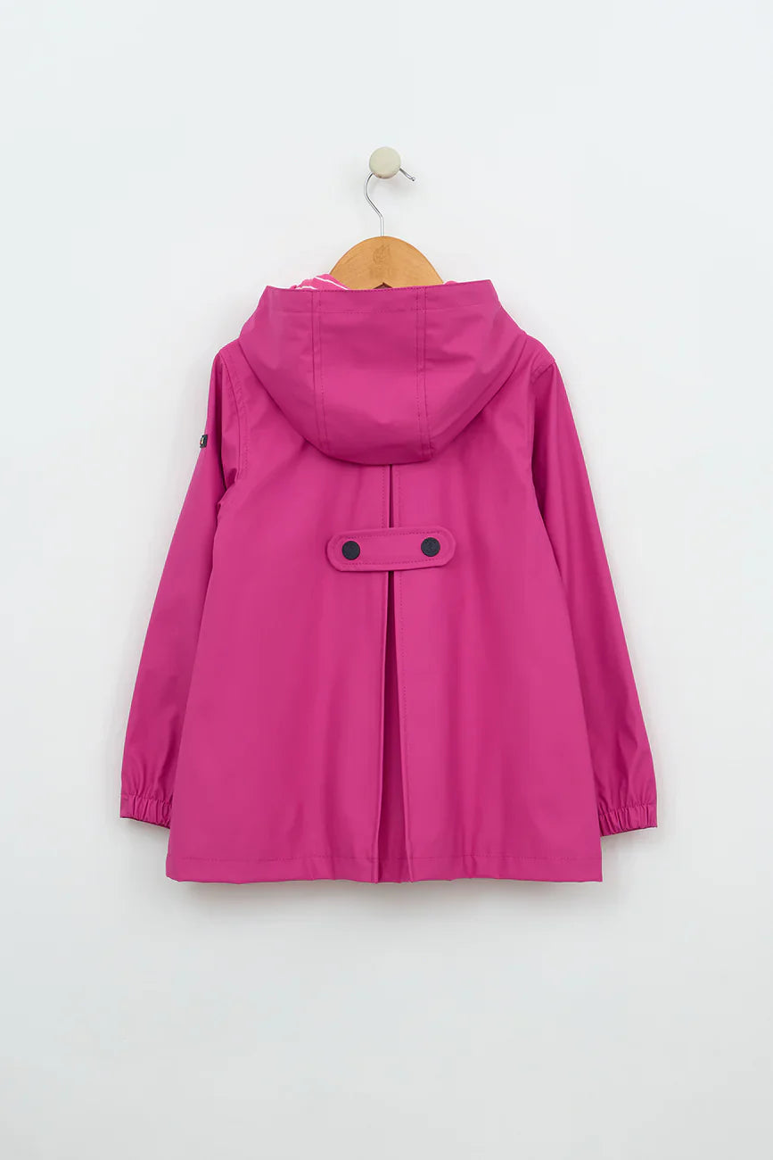 Batela Girls Raincoat with Anchor Buttons - Pink