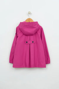 Batela Girls Raincoat with Anchor Buttons - Pink