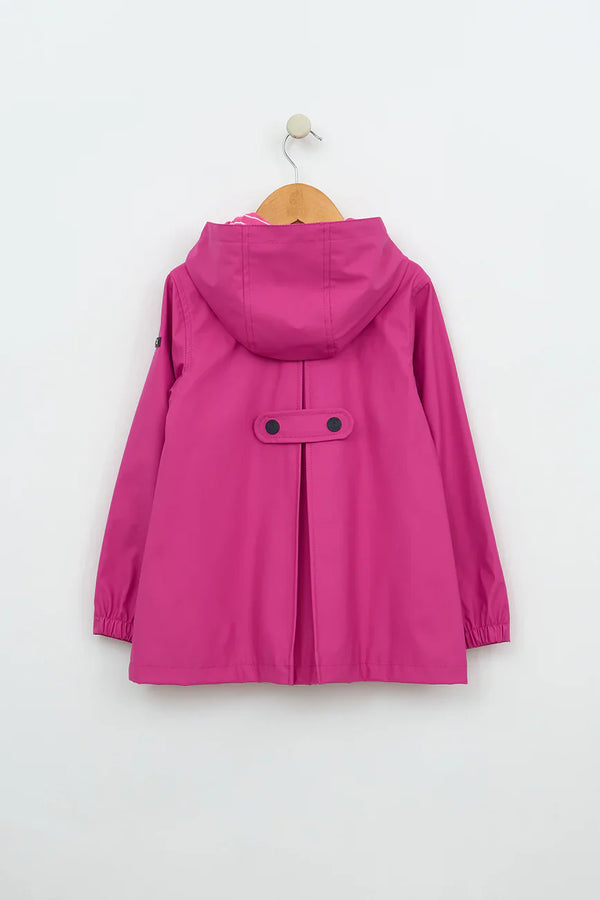 Batela Girls Raincoat with Anchor Buttons - Pink