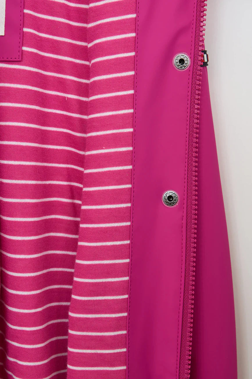 Batela Girls Raincoat with Anchor Buttons - Pink