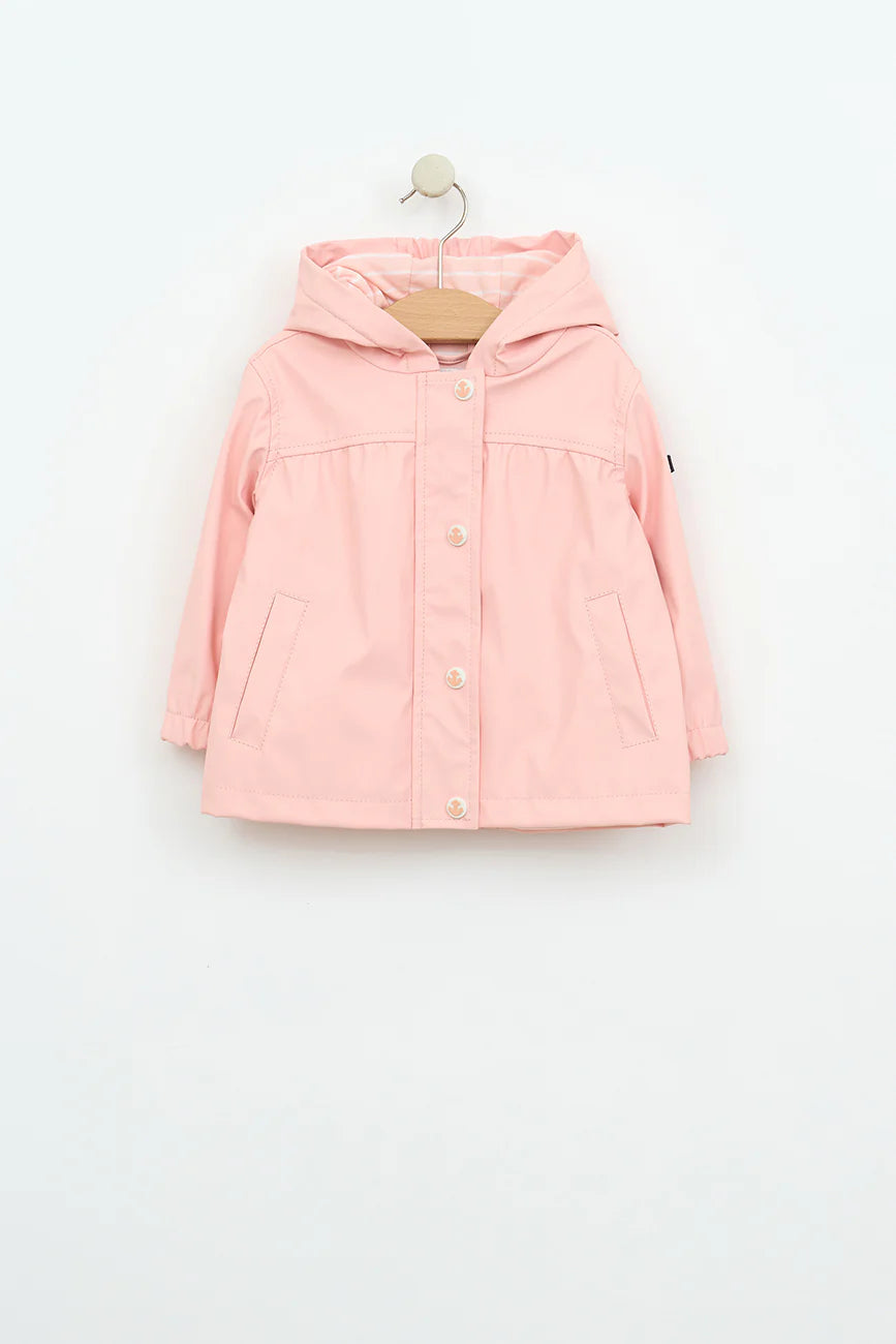 Batela Baby Raincoat with Cotton Lining Anchor Button- Peach