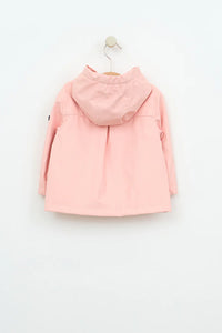 Batela Baby Raincoat with Cotton Lining Anchor Button- Peach