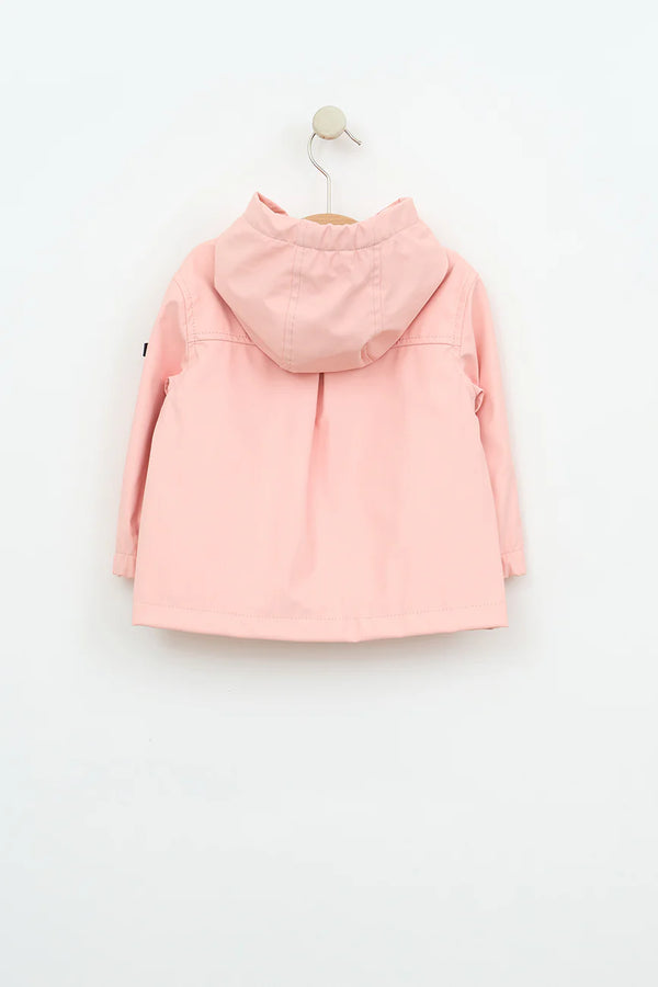 Batela Baby Raincoat with Cotton Lining Anchor Button- Peach