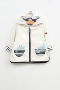 Batela Baby Raincoat with Crab Pocket- White