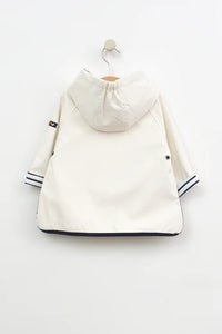 Batela Baby Raincoat with Crab Pocket- White