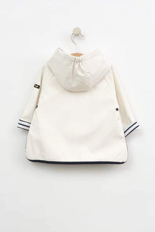 Batela Baby Raincoat with Crab Pocket- White