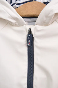 Batela Baby Raincoat with Crab Pocket- White