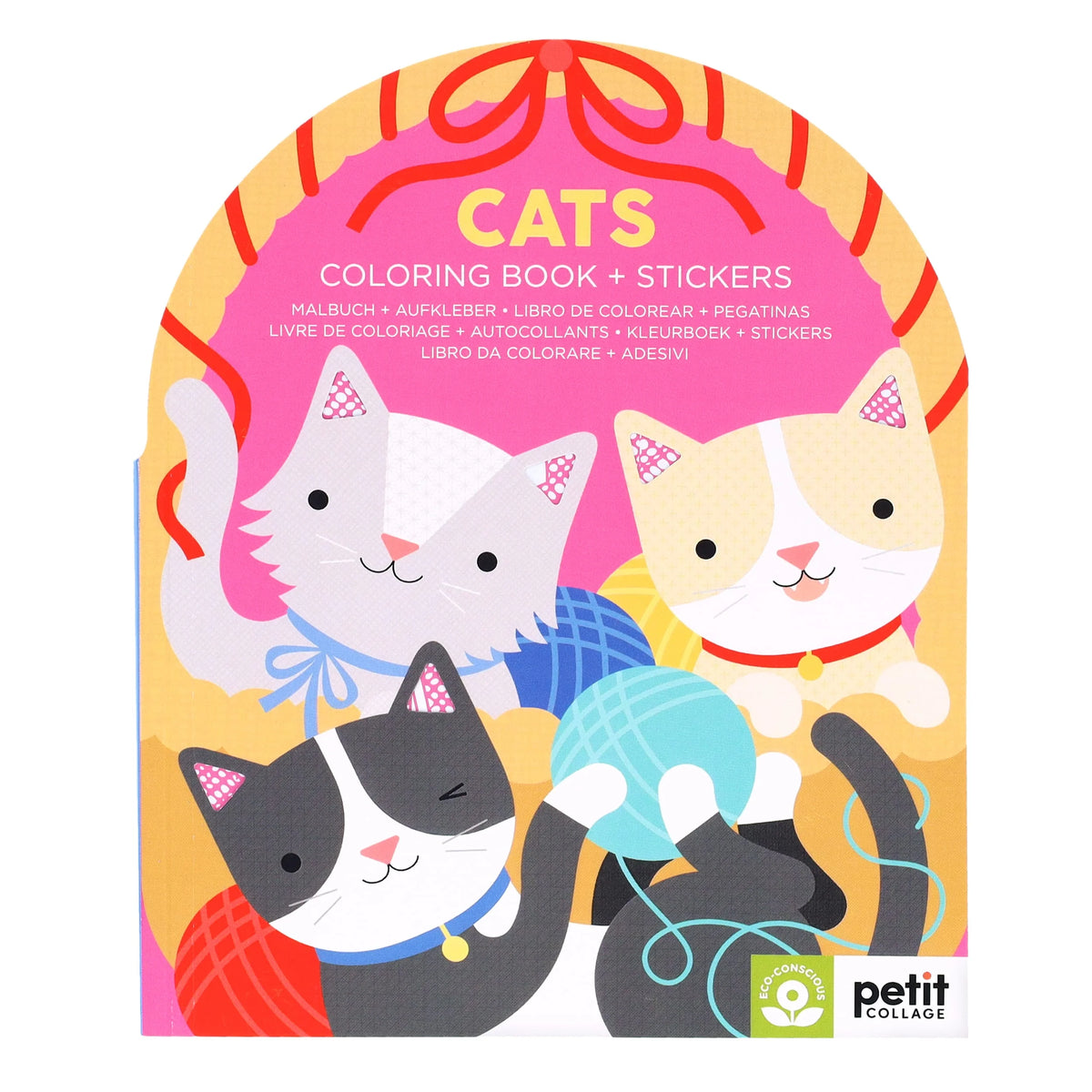 Petite Collage Coloring Book + Stickers- Cats