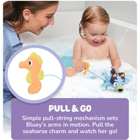 TOMY Toomies Swimming Bluey Bath Toy with Seahorse