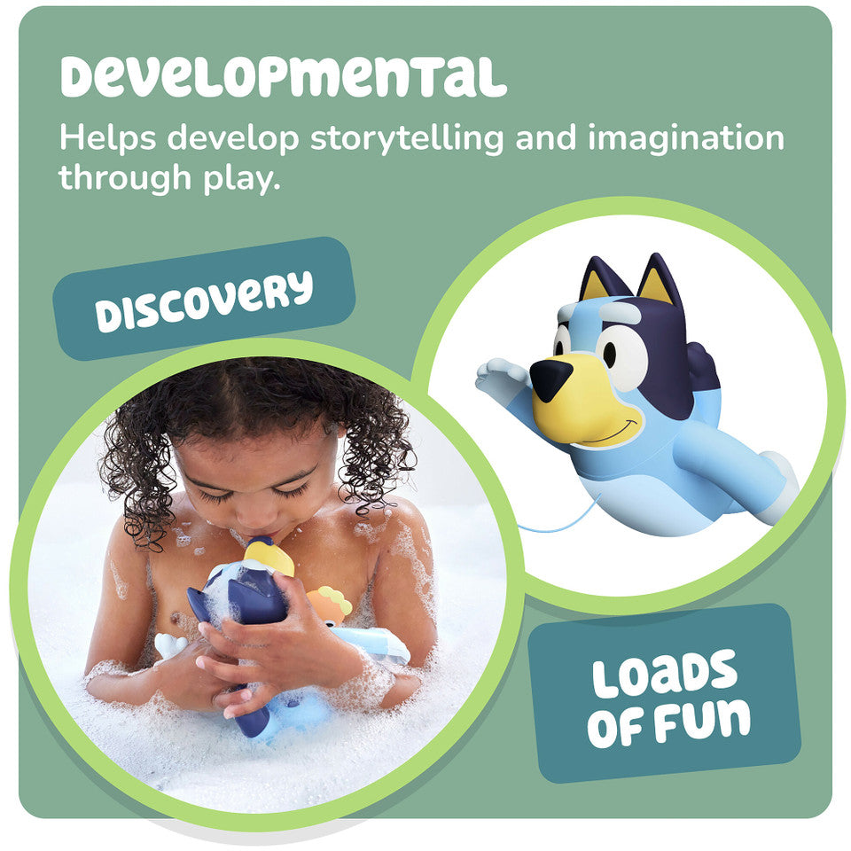TOMY Toomies Swimming Bluey Bath Toy with Seahorse