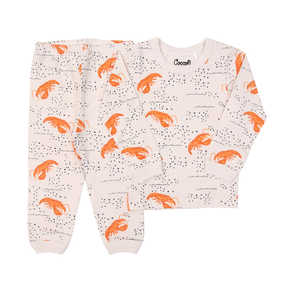 Coccoli LS Jersey Pajama Beige Lobster Print