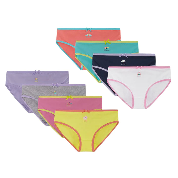 Andy & Evan Girls Eight Pack Bikini Briefs | Day of The Week