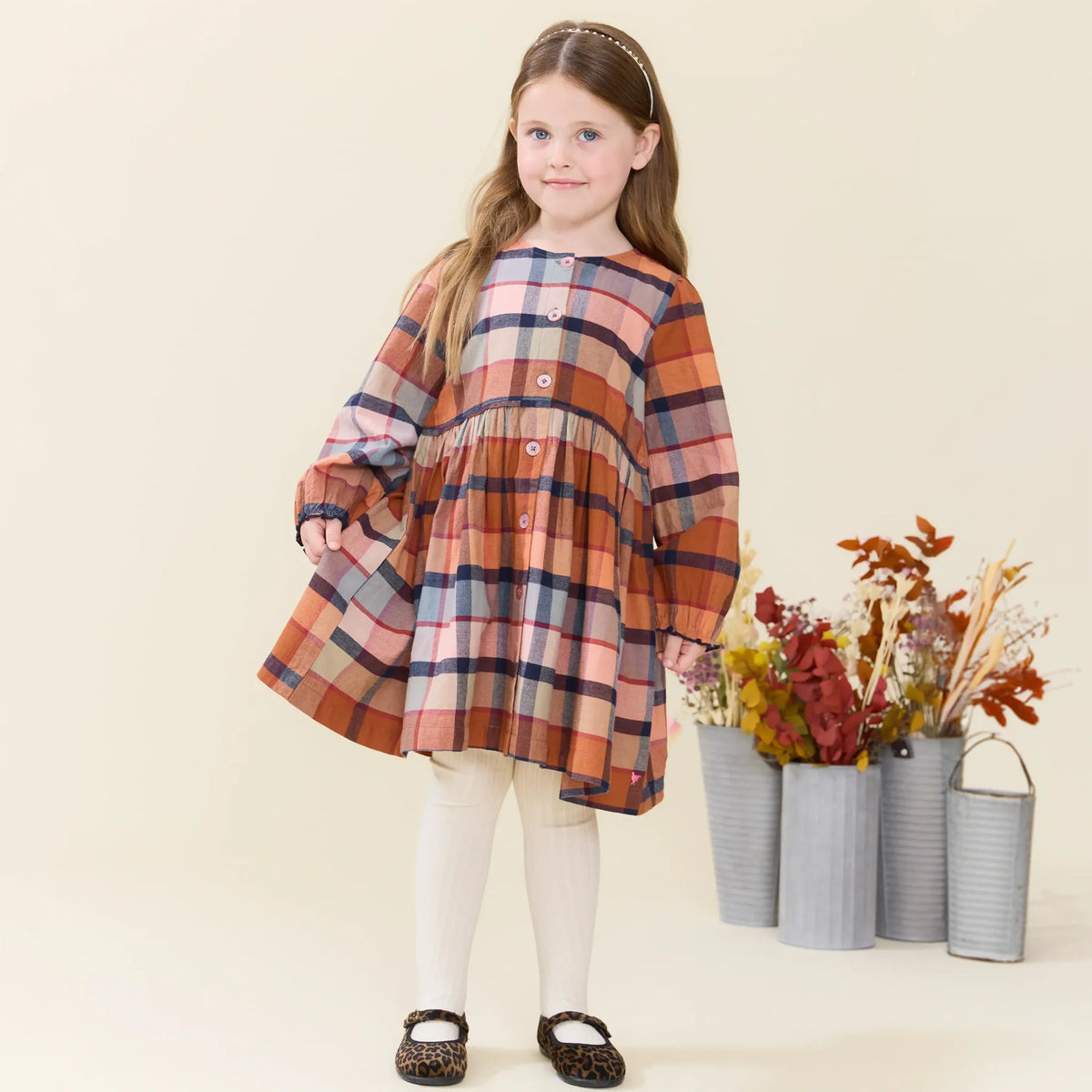 Pink Chicken Girls Mae Dress-Hayride Plaid