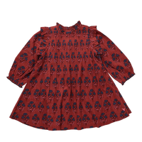 Pink Chicken Girls Jaipur Dress II Red autumn strawflower