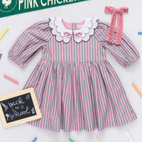 Pink Chicken Darcy Dress II Pink Green Stripe
