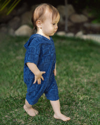 Feather 4 Arrow Finn Romper - Wave Check